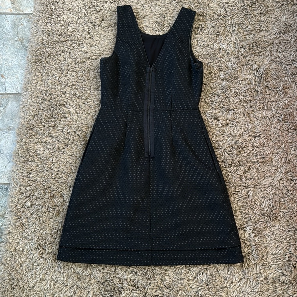 Women’s Madewell 0 Elegant Black/Gold Sleeveless Back Zip Jacquard Sheat… - Picture 2 of 5